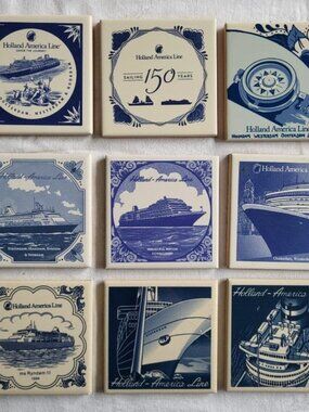 9 Delft coasters from Holland America Line - Mariner Collection 2005-27
